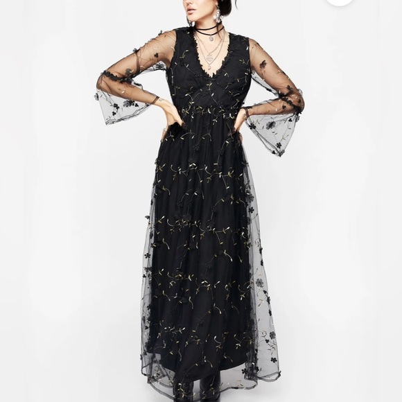 Disturbia Dresses & Skirts - Disturbia Chrysanthi Appliquéd Maxi Dress